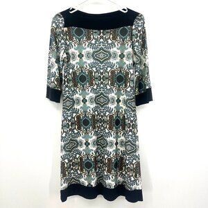 Maggy London Floral Print 3/4 Sleeve Stretchy Sheath Dress Women's 2